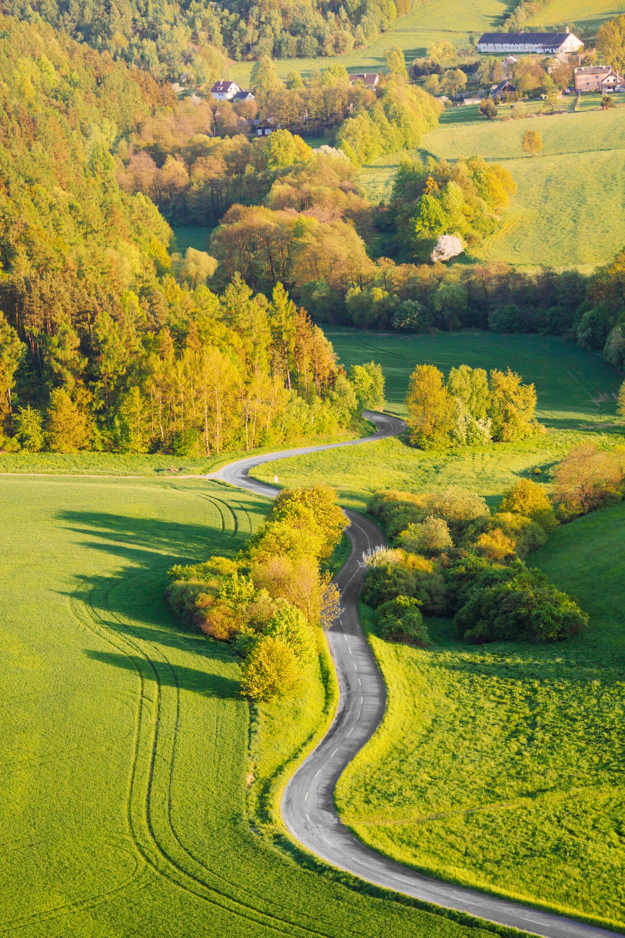 Winding countryside road